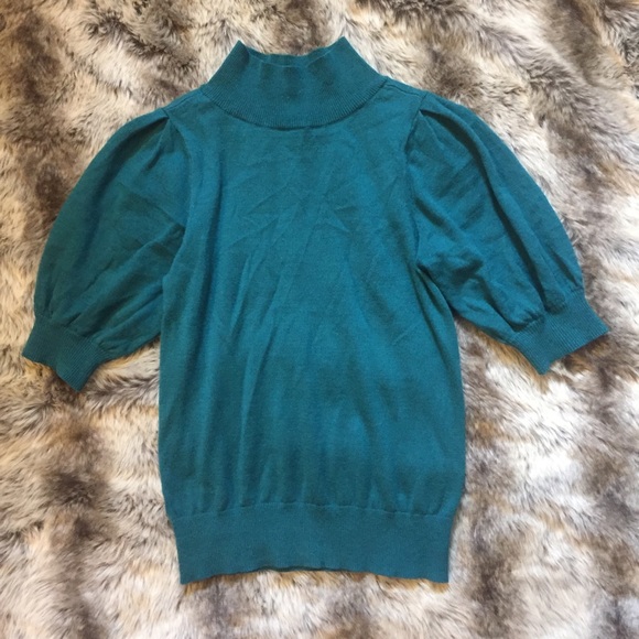 Petite Puff Sleeve Mock Neck Sweater - Picture 2 of 2